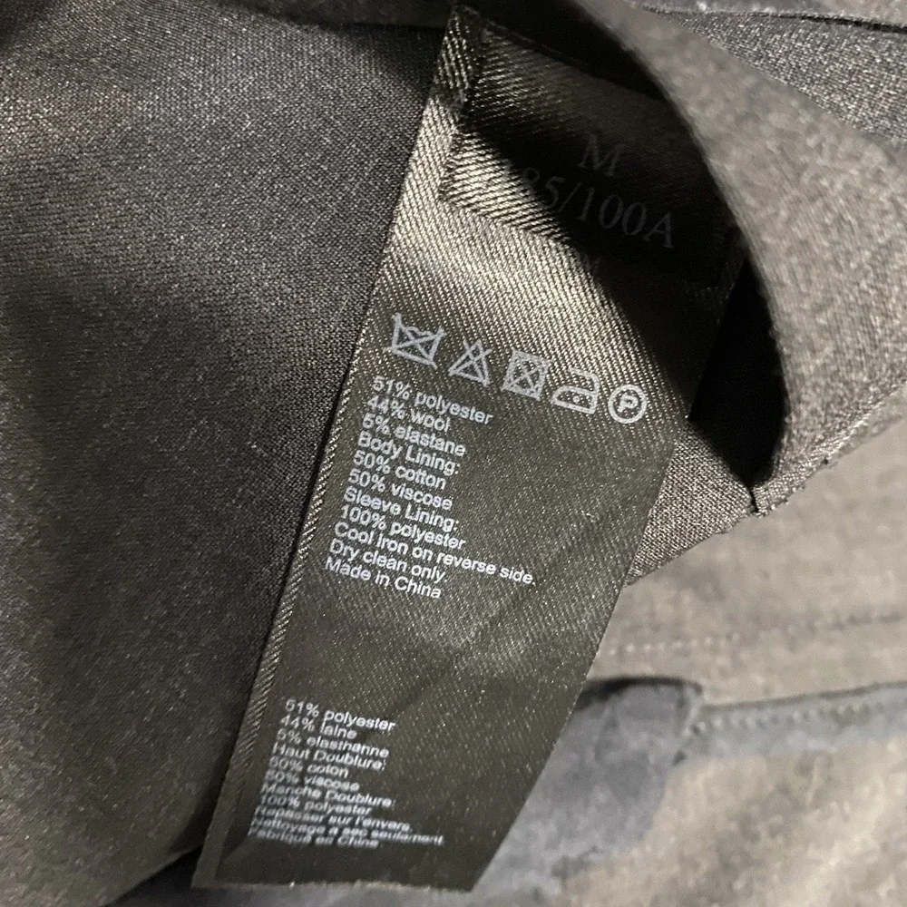 All Saints Blazer Mens Medium Charcoal Gray Wool Blend Stretch 38 Surgeon Cuff‎